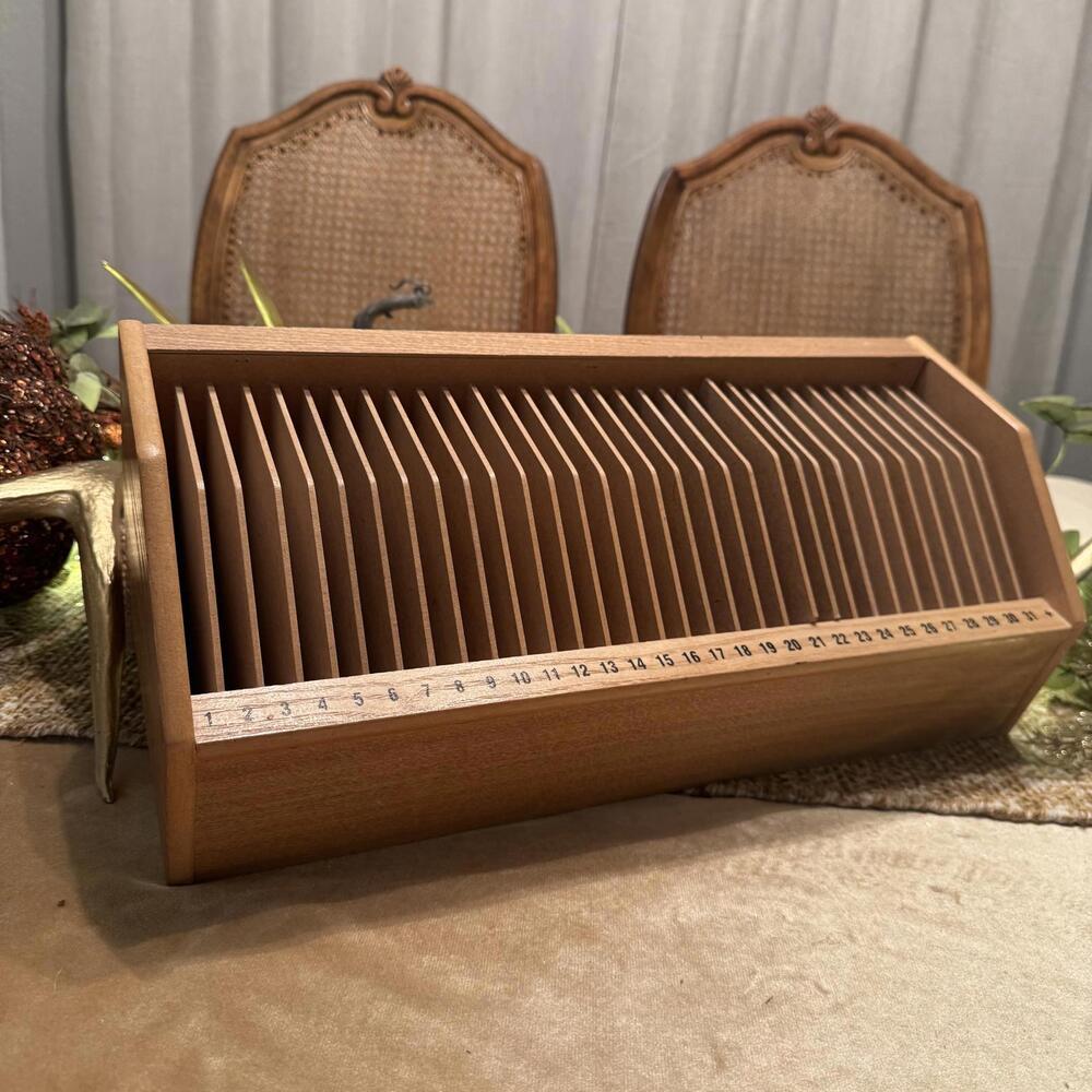 Wooden Craft Paper Organizer with Numbered Slots